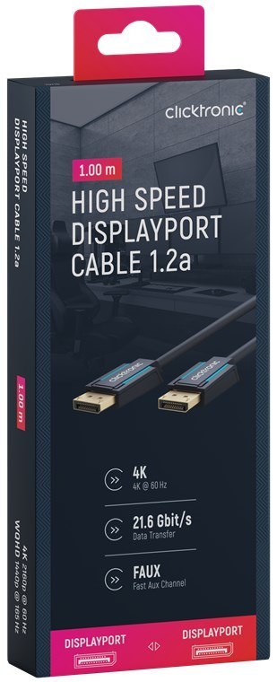 CLICKTRONIC Kabel DisplayPort DP - DP 1.2 4K 1m CLICKTRONIC