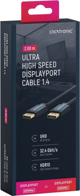 CLICKTRONIC Kabel DisplayPort DP - DP 1.4 8K 2m CLICKTRONIC