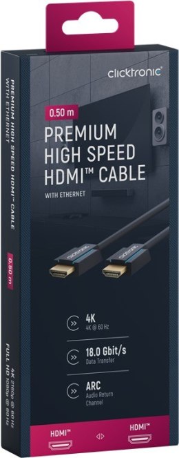 CLICKTRONIC Kabel HDMI 2.0 4K 60Hz 0,5m CLICKTRONIC