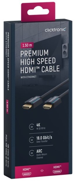 CLICKTRONIC Kabel HDMI 2.0 4K 60Hz 1,5m CLICKTRONIC
