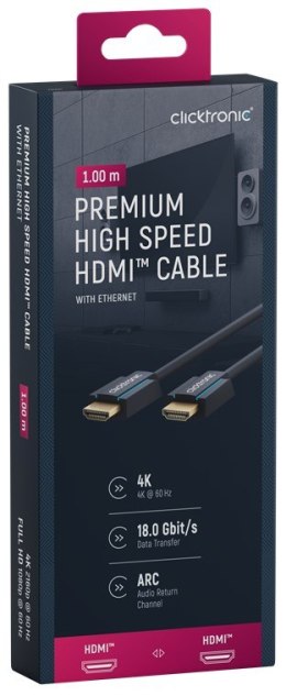 CLICKTRONIC Kabel HDMI 2.0 4K 60Hz 1m CLICKTRONIC