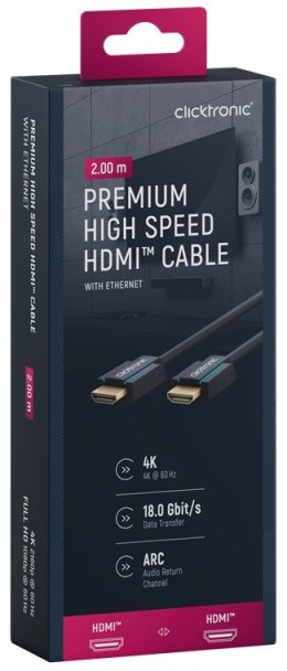 CLICKTRONIC Kabel HDMI 2.0 4K 60Hz 2m CLICKTRONIC