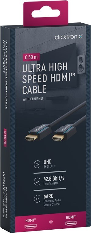 CLICKTRONIC Kabel HDMI 2.1 8K 60Hz 0,5m CLICKTRONIC