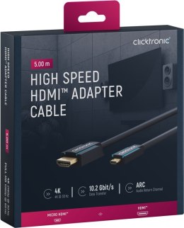 CLICKTRONIC Kabel HDMI - micro HDMI 2.0 4K 60Hz 5m CLICKTRONIC