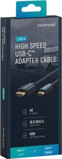 CLICKTRONIC Kabel USB-C - HDMI 2.0 4K 60Hz 1m CLICKTRONIC