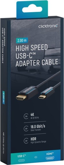 CLICKTRONIC Kabel USB-C - HDMI 2.0 4K 60Hz 2m CLICKTRONIC
