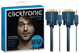 CLICKTRONIC Kabel VGA z Audio Jack 3.5mm 20m CLICKTRONIC