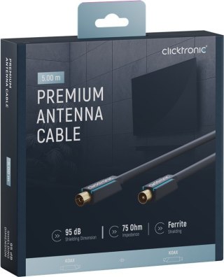 CLICKTRONIC Przyłącze TV IEC kabel antenowy 5m CLICKTRONIC