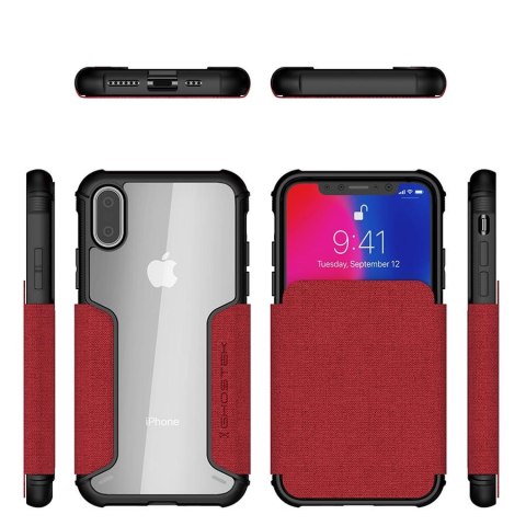 Etui Exec 3 Apple iPhone Xs czerwony GHOSTEK