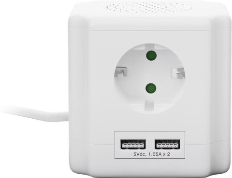 Listwa zasilająca CUBE kostka Goobay 4xAC 2xUSB Goobay