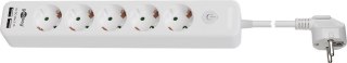 Listwa zasilająca Goobay 5xAC 230V + 2xUSB 5V/2.1A