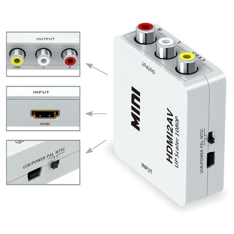 Konwerter HDMI na 3RCA Spacetronik mini HDC3RCA01 SPACETRONIK