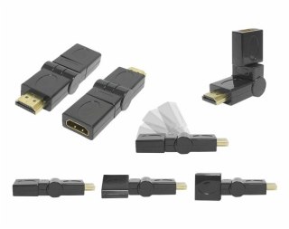 Adapter wt. HDMI - gn. HDMI zm.kąta 180/obrót 360 SPACETRONIK