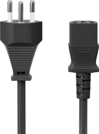Kabel zasilający C15 kątowy Goobay czarny 2m