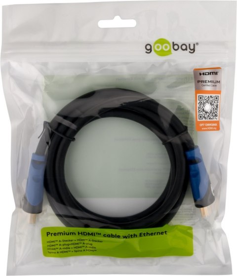 Kabel HDMI 2.0 Goobay Premium 4K 60Hz 0.5m Goobay