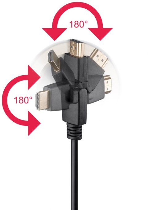 Kabel HDMI Obrotowy Goobay Czarny 2m Goobay