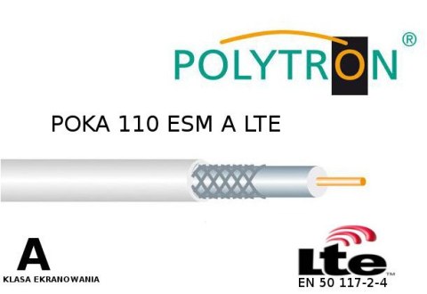 Kabel koncentryczny Poka 110 RG6 1.02 CU CIĘTY 1m POLYTRON