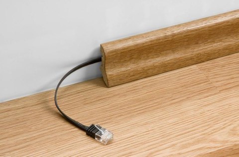 Kabel LAN Patchcord CAT 6 U/UTP PŁASKI czarny 1m