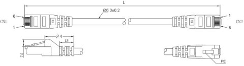 Kabel LAN Patchcord CAT 6A S/FTP czerwony 7.5m