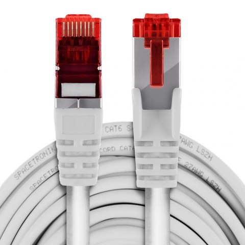 Kabel RJ45 CAT 6 S/FTP AWG27 LSZH biały 20m SPACETRONIK