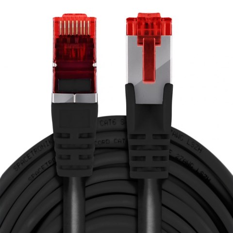 Kabel RJ45 CAT 6 S/FTP AWG27 LSZH czarny 1m