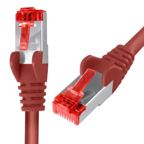 Kabel RJ45 CAT 6 S/FTP AWG27 LSZH czerwony 0.5m SPACETRONIK