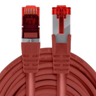 Kabel RJ45 CAT 6 S/FTP AWG27 LSZH czerwony 0.5m SPACETRONIK