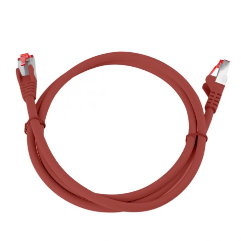 Kabel RJ45 CAT 6 S/FTP AWG27 LSZH czerwony 1m