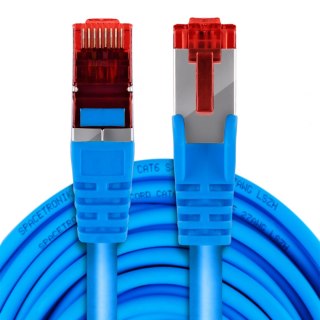 Kabel RJ45 CAT 6 S/FTP AWG27 LSZH niebieski 0.5m SPACETRONIK