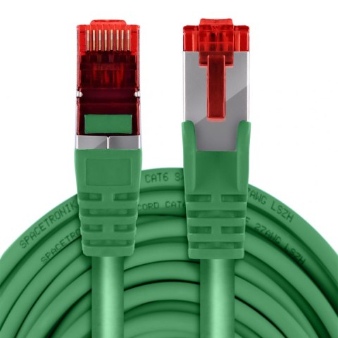 Kabel RJ45 CAT 6 S/FTP AWG27 LSZH zielony 10m SPACETRONIK