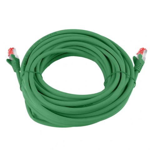 Kabel RJ45 CAT 6 S/FTP AWG27 LSZH zielony 10m SPACETRONIK