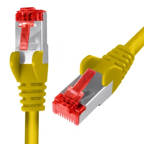 Kabel RJ45 CAT 6 S/FTP AWG27 LSZH żółty 0.5m SPACETRONIK