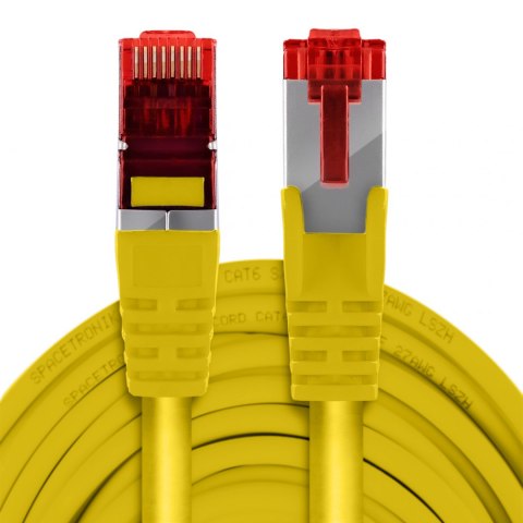 Kabel RJ45 CAT 6 S/FTP AWG27 LSZH żółty 0.5m SPACETRONIK