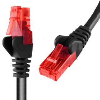 Kabel RJ45 CAT 6 U/UTP AWG24 czarny 0.5m SPACETRONIK