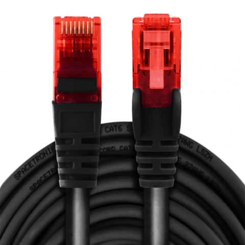 Kabel RJ45 CAT 6 U/UTP AWG24 czarny 0.5m SPACETRONIK