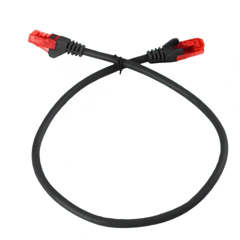Kabel RJ45 CAT 6 U/UTP AWG24 czarny 2m