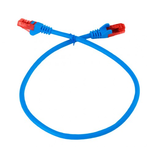 Kabel RJ45 CAT 6 U/UTP AWG24 niebieski 0.5m SPACETRONIK