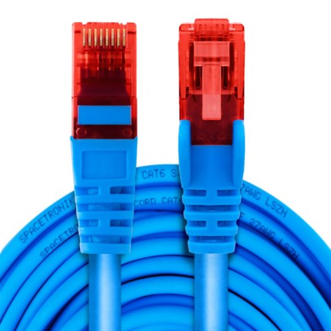 Kabel RJ45 CAT 6 U/UTP AWG24 niebieski 15m