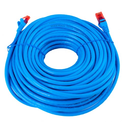 Kabel RJ45 CAT 6 U/UTP AWG24 niebieski 15m