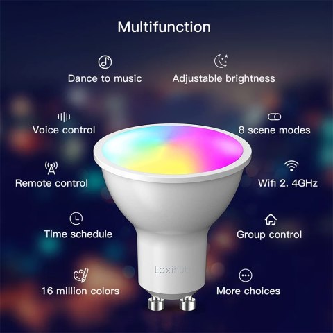 Inteligentna żarówka RGB WiFi GU10 Tuya Laxihub LAXIHUB