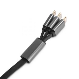 Kabel 3w1 USB-A > USB-C+Lightning+micro-USB 30cm