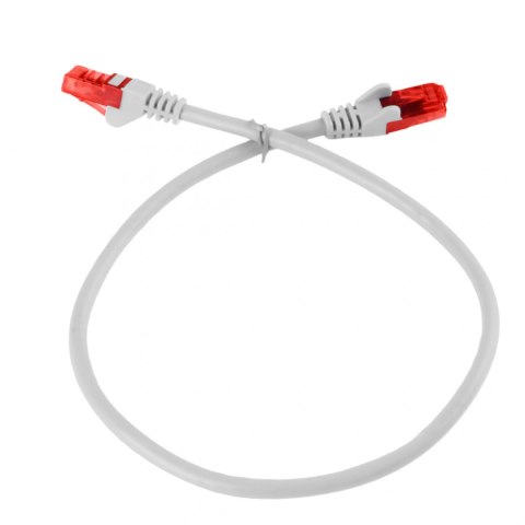 Kabel RJ45 CAT 6 U/UTP AWG24 biały 0.5m