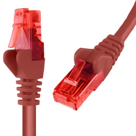 Kabel RJ45 CAT 6 U/UTP AWG24 czerwony 0.5m SPACETRONIK