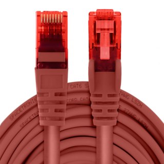 Kabel RJ45 CAT 6 U/UTP AWG24 czerwony 0.5m SPACETRONIK