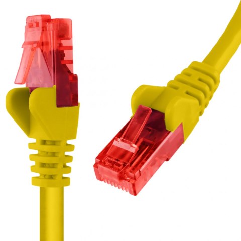 Kabel RJ45 CAT 6 U/UTP AWG24 żółty 0.5m SPACETRONIK