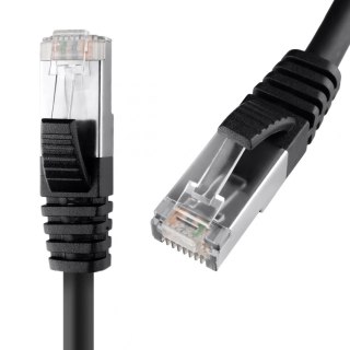 Kabel RJ45 CAT8 S/FTP AWG26 CU LSZH czarny 0.5m SPACETRONIK