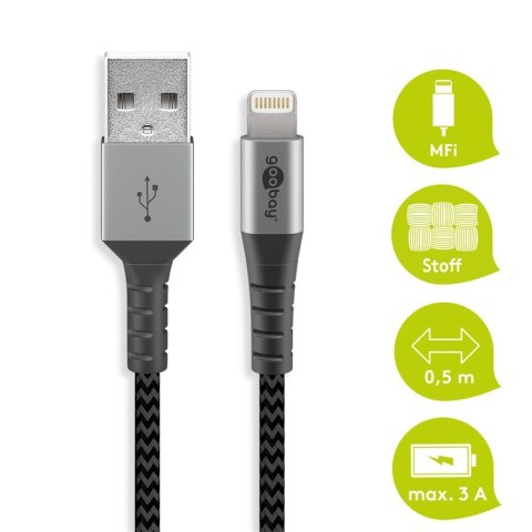 Kabel USB 2.0 - Apple Lightning Goobay TEXTIL 1m Goobay