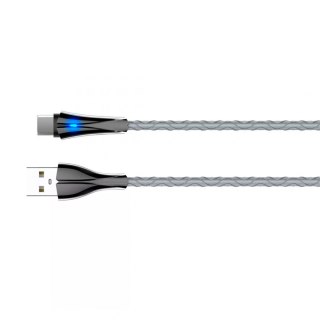 Kabel USB-A - USB-C LDNIO z LED 1m szary LS461C LDNIO