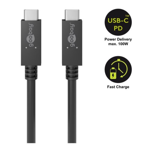 Kabel USB-C 3.2 Gen2x2 100W 20Gb/s PD Goobay 0.5m