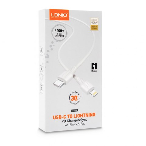 Kabel USB-C - Lightning LDNIO 1m 30W biały LC121I LDNIO